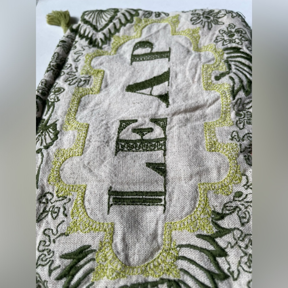 Cotton Embroidered Leap Frog Zippered Bag - Picture 9 of 9